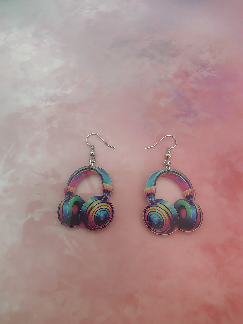 NEW Multicolor Acrylic 2D Headphone Earrings